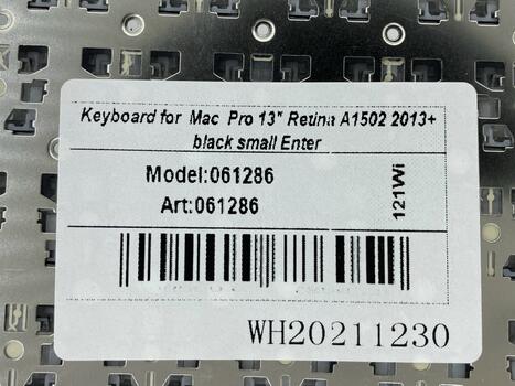 Клавиатура для ноутбука Apple MacBook Pro 13&quot; Retina A1502 (2013, 2014, 2015 года) с подсветкой (Light) Black, (No Frame), RU (горизонтальный энтер) - фото 3