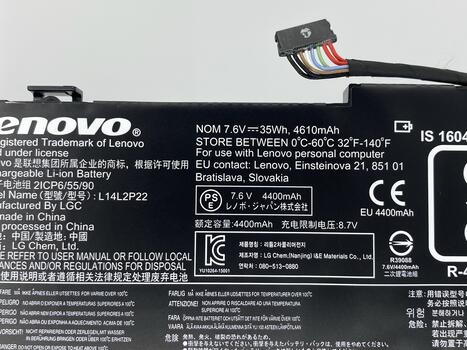 Аккумуляторная батарея для ноутбука Lenovo L14M2P23 Ideapad 100-14IBY 7.4V Black 4050mAh Orig - фото 3