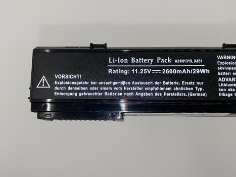 Аккумуляторная батарея для ноутбука Asus A31N1308 X551 11.25V Black 2600mAh OEM - фото 3