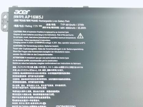 Аккумуляторная батарея для ноутбука Acer AP16L5J A315-51 7.7V Black 4810mAh Orig - фото 3