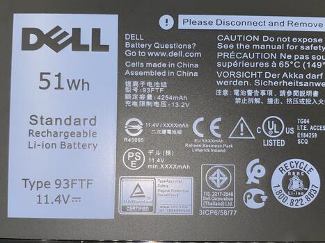 Аккумуляторная батарея для ноутбука Dell 3DDDG Latitude 5280 11.4V Black 4254mAh Orig - фото 3