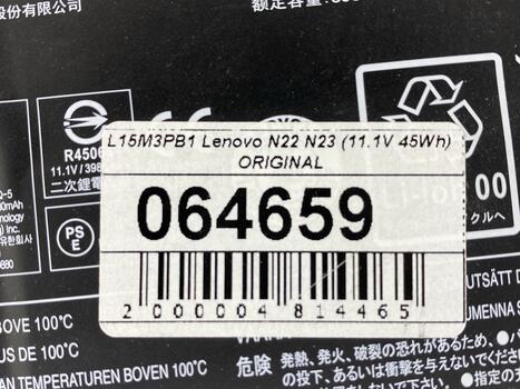 Аккумуляторная батарея для ноутбука Lenovo-IBM L15M3PB1 N22, N23, Chromebook 11.1V Black 3980mAh Orig - фото 5