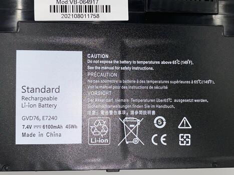 Аккумуляторная батарея для ноутбука Dell NCVF0 Latitude E7240 7.4V Black 6100mAh OEM - фото 3