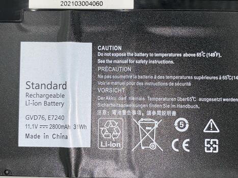 Аккумуляторная батарея для ноутбука Dell NCVF0 Latitude E7240 11.1V Black 2800mAh OEM - фото 3