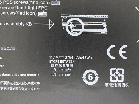 Аккумуляторная батарея для ноутбука HP BL06XL EliteBook Folio 1040 11.1V Black 3784mAh OEM - фото 3