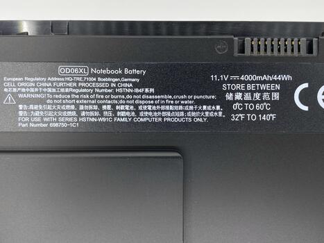 Аккумуляторная батарея для ноутбука HP OD06XL EliteBook Revolve 810 11.1V Black 4000mAh OEM - фото 3