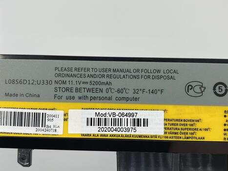 Аккумуляторная батарея для ноутбука Lenovo L08S6D12 IdeaPad U330 11.1V Black 5200mAh OEM - фото 3