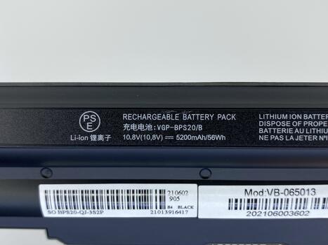 Аккумуляторная батарея для ноутбука Sony VAIO BPS20-QJ VPCZ110 10.8V Black 5200mAh OEM - фото 3