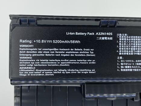 Аккумуляторная батарея для ноутбука Asus A32N1405 GL771 10.8V Black 5200mAh OEM - фото 3