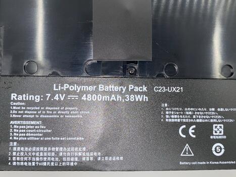 Аккумуляторная батарея для ноутбука Asus C23-UX21 UX21-2S3P 7.4V Black 4800mAh OEM - фото 3