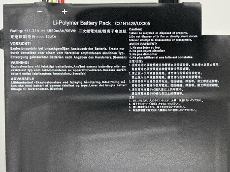 Аккумуляторная батарея для ноутбука Asus C31N1428 UX305 11.31V Black 4950mAh OEM - фото 3