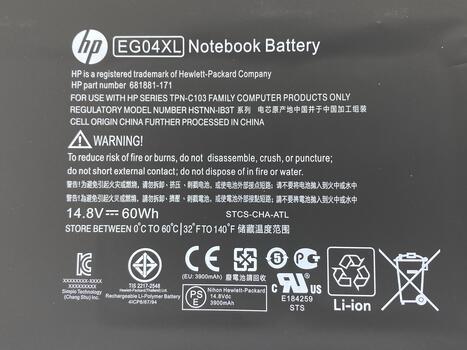 Аккумуляторная батарея для ноутбука HP EG04 Envy Sleekbook 6 14.8V Black 3900mAh OEM - фото 3