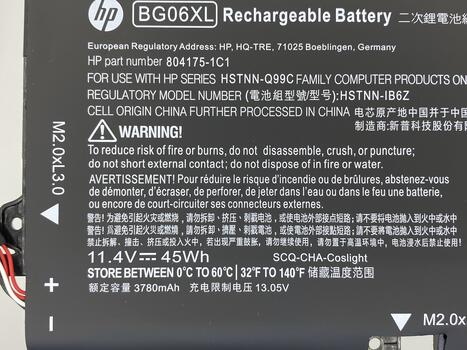 Аккумуляторная батарея для ноутбука HP BG06XL EliteBook Folio G3 1040 11.4V Black 3780mAh - фото 3