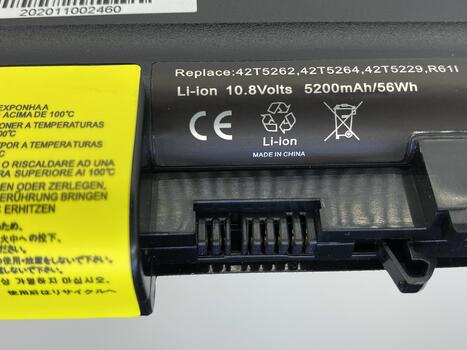 Аккумуляторная батарея для ноутбука Lenovo 42T5262 ThinkPad R61 10.8V Black 5200mAh OEM - фото 4