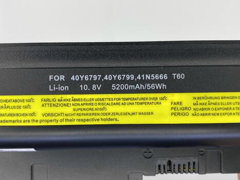 Аккумуляторная батарея для ноутбука Lenovo 92P1104 ThinkPad T60 10.8V Black 5200mAh OEM - фото 3
