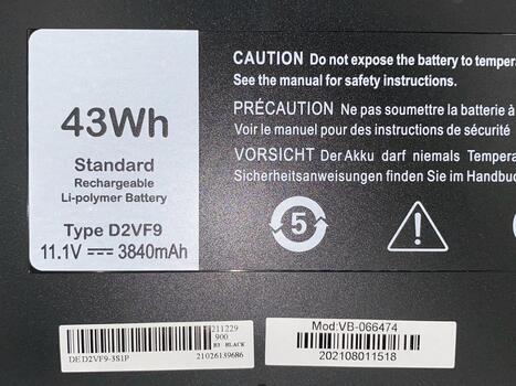 Аккумуляторная батарея для ноутбука Dell D2VF9 Vostro 14 5000 11.1V Black 3840mAh OEM - фото 3