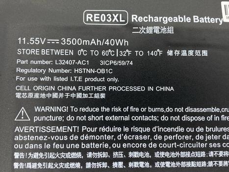 Аккумуляторная батарея для ноутбука HP RE03 ProBook 430 G6 11.55V Black 3500mAh OEM - фото 3