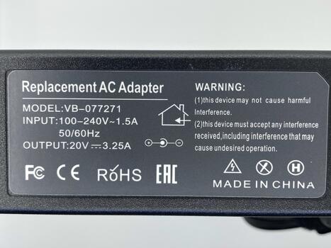 Блок питания для ноутбука Lenovo 65W 20V 3.25A 5.5x2.5mm 0335A2065 OEM - фото 3