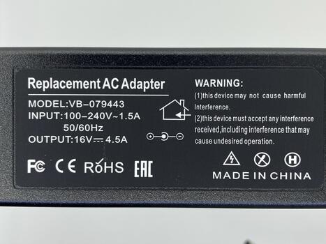 Блок питания для ноутбука Lenovo 72W 16V 4.5A 5.5x2.5mm YDS72 OEM - фото 3