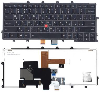 Клавиатура для ноутбука Lenovo ThinkPad (X240, X240S, X240I)  с подсветкой (Light), с указателем (Point Stick) Black, Black Frame, RU - фото 6
