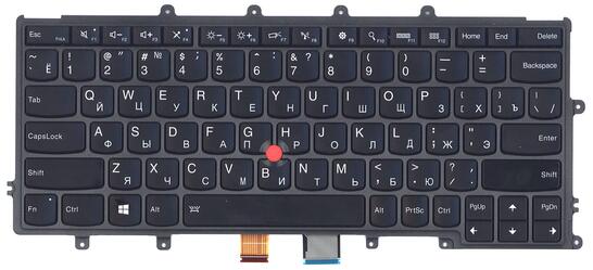 Клавиатура для ноутбука Lenovo ThinkPad (X240, X240S, X240I)  с подсветкой (Light), с указателем (Point Stick) Black, Black Frame, RU - фото 7
