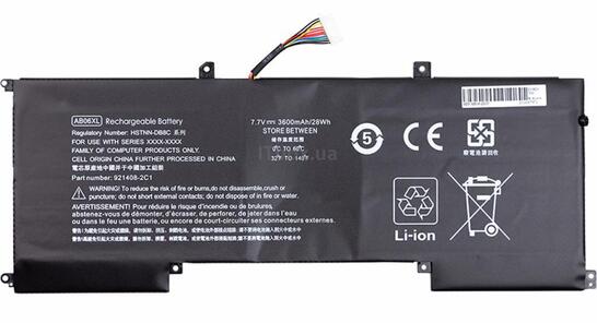 Аккумуляторная батарея для ноутбука HP AB06XL Envy 13-AD023TU 7.7V Black 3600mAh OEM - фото 6