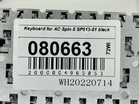 Клавиатура для ноутбука Acer Spin 5 SP513-51, Black, (No Frame), RU - фото 5