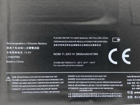 Аккумуляторная батарея для ноутбука Lenovo L15M3PB0 IdeaPad 320S-14IKB 11.25V Black 3600mAh OEM - фото 3