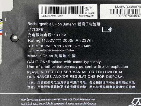 Аккумуляторная батарея для ноутбука Lenovo L17M3P61 IdeaPad 320S-13 11.52V Black 2000mAh OEM - фото 3