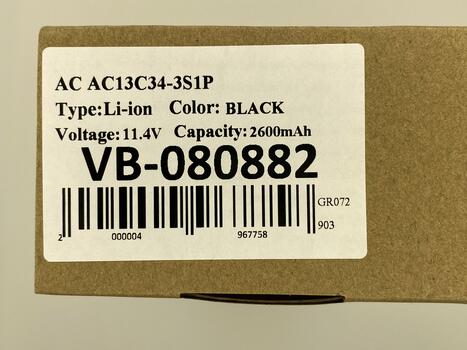 Аккумуляторная батарея для ноутбука Acer AC13C34 Aspire E3-112 11.4V Black 2600mAh OEM - фото 5