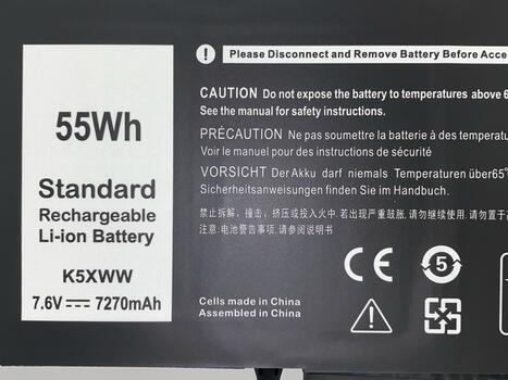 Аккумуляторная батарея для ноутбука Dell K5XWW Latitude 12 5289 7.6V Black 7270mAh OEM - фото 3