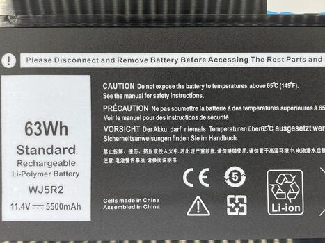 Аккумуляторная батарея для ноутбука Dell WJ5R2 Latitude 5570 11.4V Black 5500mAh OEM - фото 3