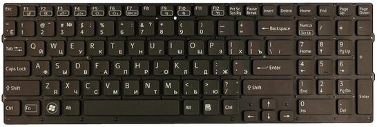 Клавиатура для ноутбука Sony Vaio (VPC-F219FC, VPC-F22, VPC-F23) Black, (No Frame) RU - фото 2