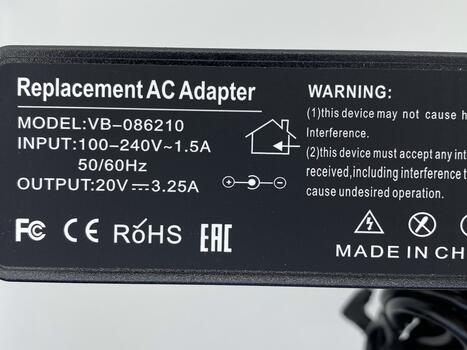 Блок питания для ноутбука Lenovo 65W 20V 3.25A 4.0x1.7mm VB-086210 OEM - фото 3