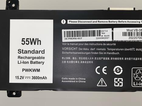 Аккумуляторная батарея для ноутбука Dell 0M6WKR Inspiron 14 7466 15.2V Black 3600mAh OEM - фото 3