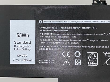 Аккумуляторная батарея для ноутбука Dell MXV9V Latitude 13 5300 7.6V Black 7200mAh OEM - фото 3