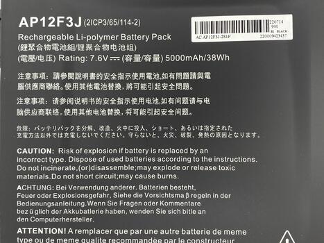 Аккумуляторная батарея для ноутбука Acer AP12F3J Aspire S7-391-682 7.6V Black 5000mAh OEM - фото 3