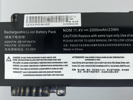 Аккумуляторная батарея для ноутбука Lenovo 01AV405 ThinkPad T470s 11.4V Black 2000mAh OEM - фото 3