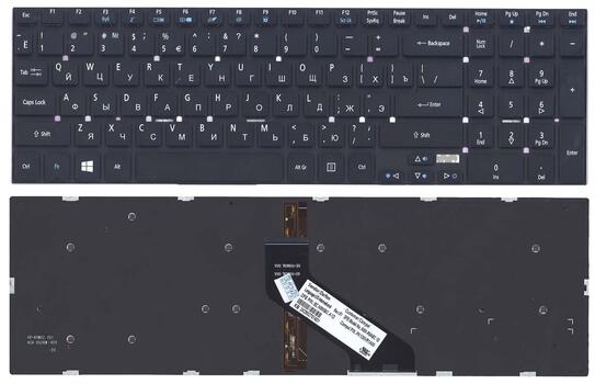Клавиатура для ноутбука Acer Aspire 5755, 5755G, 5830, 5830G, 5830T, 5830TG с подсветкой (Light), Black, (No Frame), RU Клавиатура для ноутбука Acer Aspire 5755, 5755G, 5830, 5830G, 5830T, 5830TG с подсветкой (Light), Black, (No Frame), RU