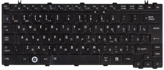 Клавиатура для ноутбука Toshiba Satellite (U500, U505, U400, U405, A600, T130, T135, Portege M800, M900) Black, Glossy, RU (вертикальный энтер) - фото 2
