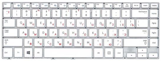 Клавиатура для ноутбука Samsung (470R4E, BA59-03680A) White, (No Frame), RU - фото 7