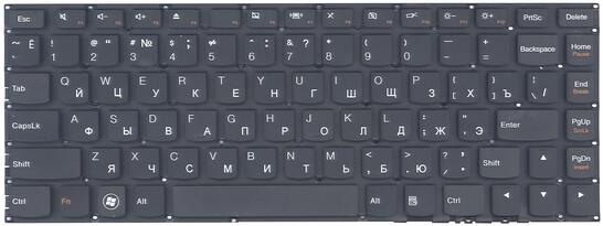 Клавиатура для ноутбука Lenovo IdeaPad (U400) Black, (No Frame), RU Клавиатура для ноутбука Lenovo IdeaPad (U400) Black, (No Frame), RU - фото 2
