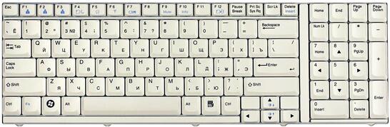 Клавиатура для ноутбука LG (S900) White, (White Frame) RU - фото 2