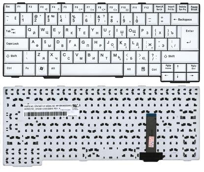 Клавиатура для ноутбука Fujitsu LifeBook (SH761, SH561, SH760, SH560, E751, S761, S561, S760, T901, S751, S762, E752, S560, E741) White, RU (вертикальный энтер)