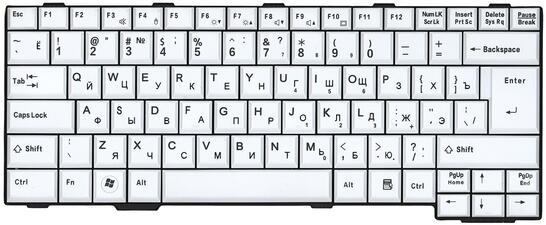 Клавиатура для ноутбука Fujitsu LifeBook (SH761, SH561, SH760, SH560, E751, S761, S561, S760, T901, S751, S762, E752, S560, E741) White, RU (вертикальный энтер) - фото 2