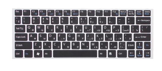 Клавиатура для Sony Vaio (VPC-YA, VPC-YB) Black, (Silver Frame), RU Клавиатура для Sony Vaio (VPC-YA, VPC-YB) Black, (Silver Frame), RU - фото 2