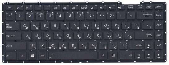 Клавиатура для ноутбука Asus (X451, X451CA) Black, (No Frame), RU - фото 2