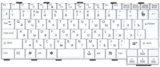 Клавиатура для ноутбука Fujitsu LifeBook (P7230) White, RU - фото 7