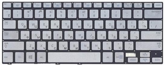 Клавиатура для ноутбука Samsung (740U3E, NP740U3E) с подсветкой (Light), Silver, (No Frame), RU - фото 2