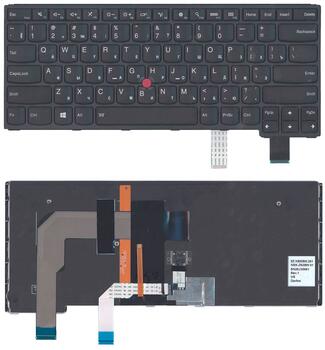 Клавиатура для ноутбука Lenovo Yoga (S3-14) с подсветкой (Light), с указателем (Point Stick), Black, (Black Frame) RU